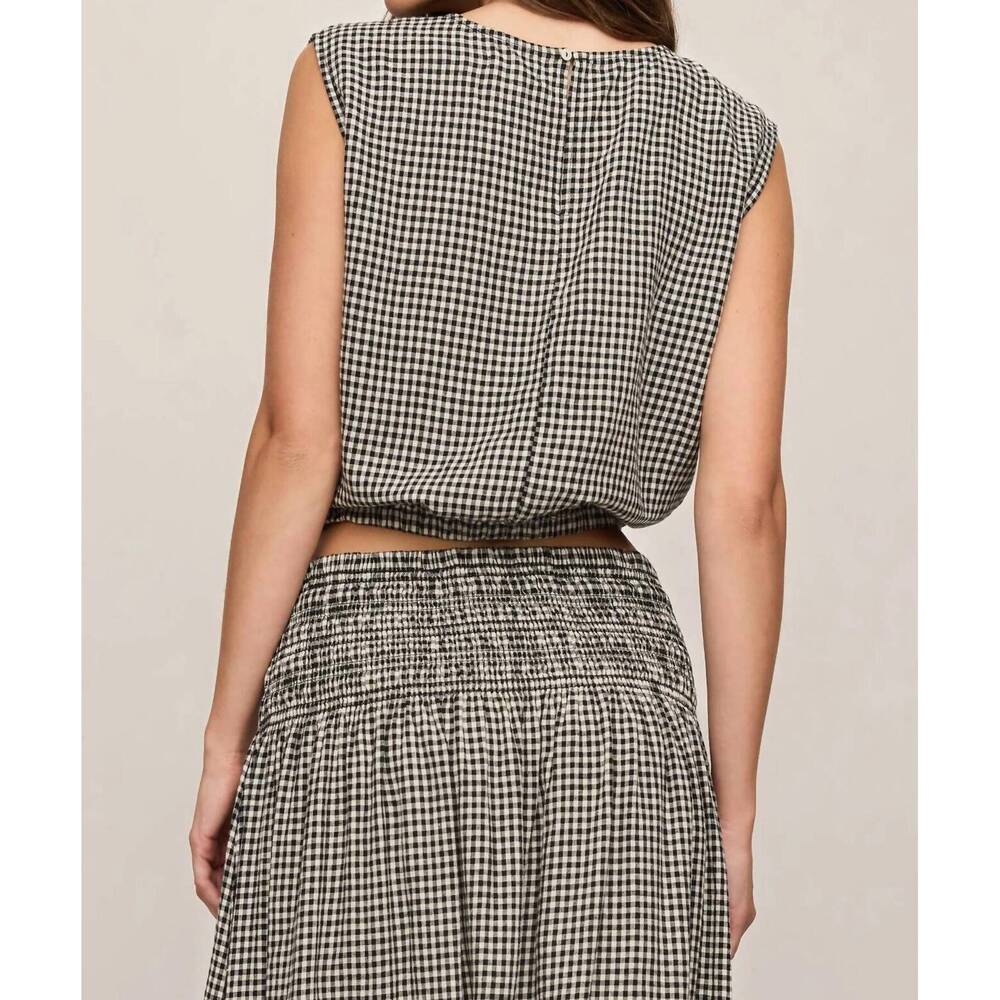 NEW Z SUPPLY merit gingham top in black, white - Picture 3 of 6